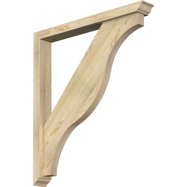 Ekena Millwork Funston Traditional Rough Sawn Bracket w/ Offset Brace, Douglas Fir, 4"W x 32"D x 36"H BKT0402X32X36FST01RDF - main